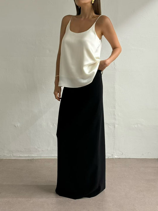 Zax Crepe Longline Skirt