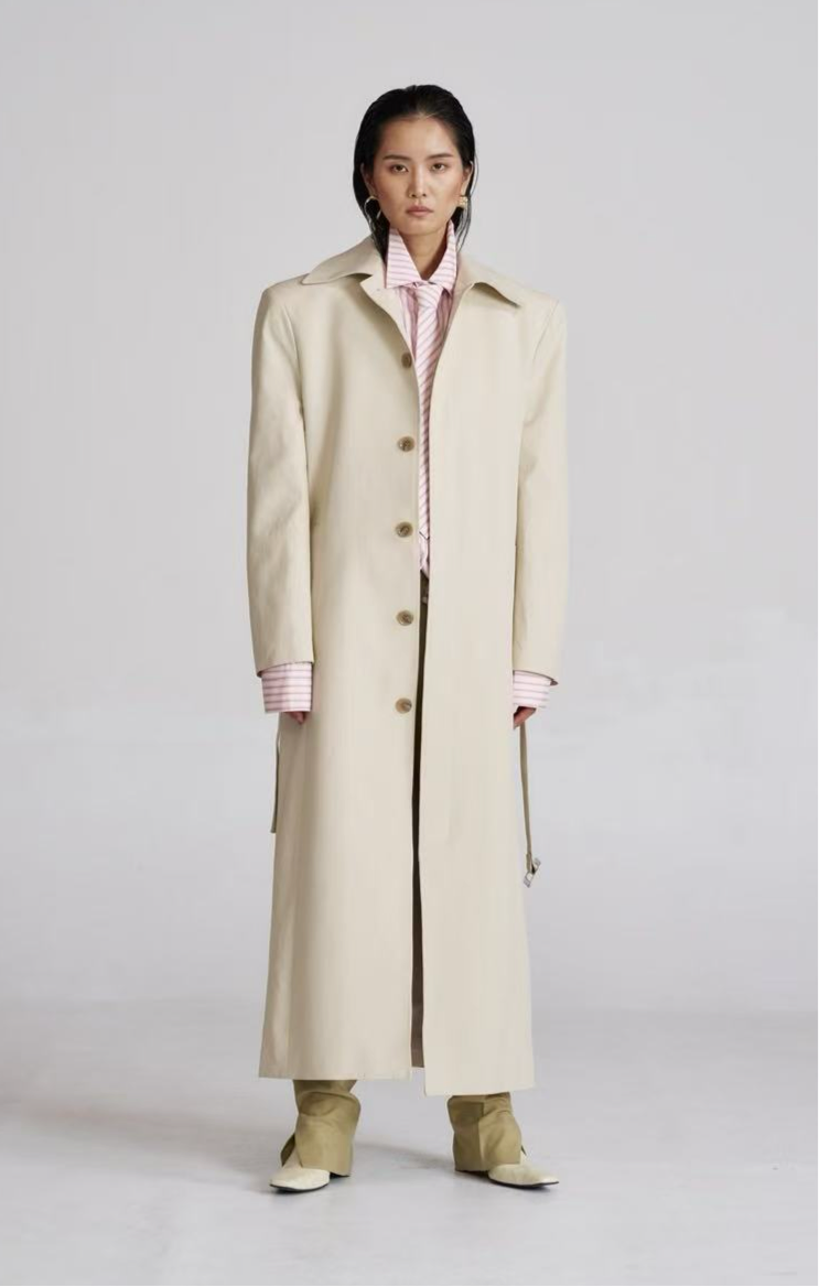 Belsi Single Trench Coat Parchment