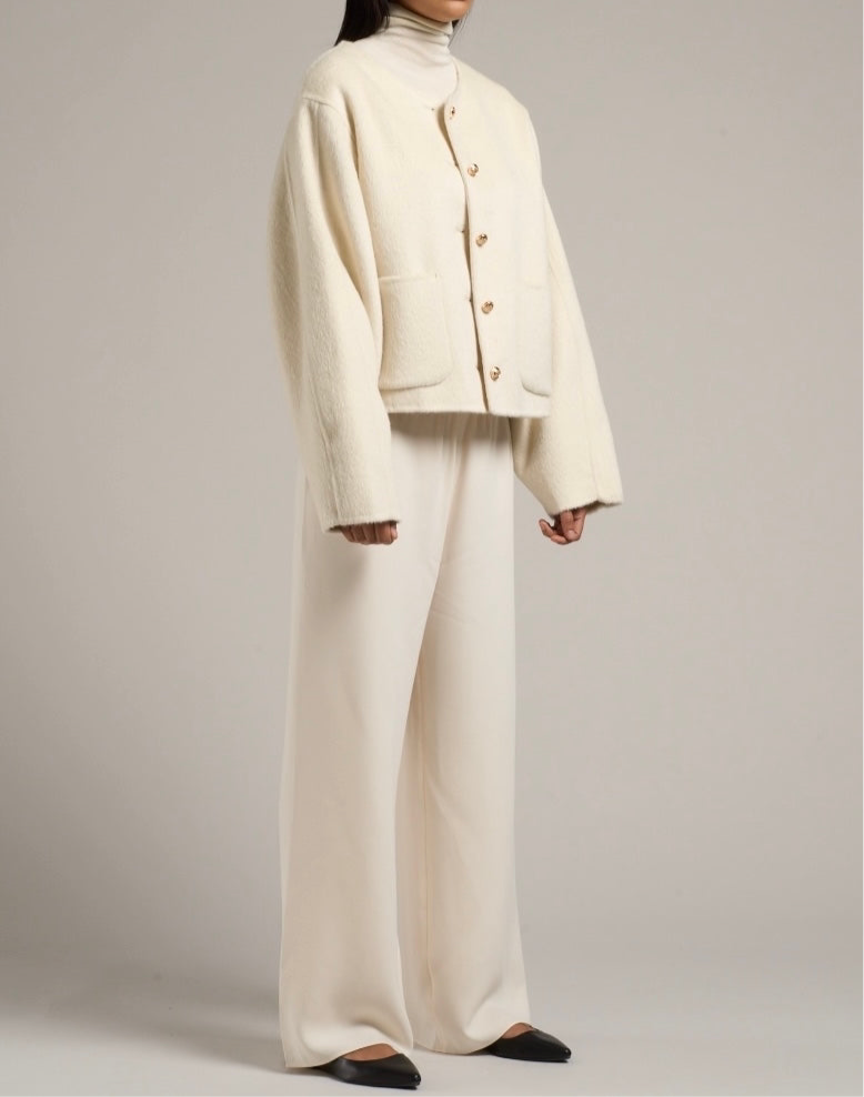 Estra Wool Blouson Jacket Cream