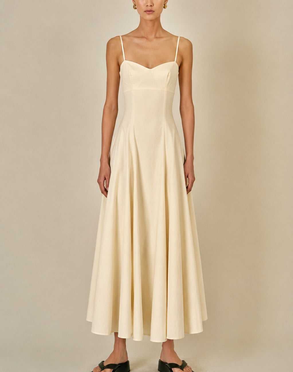 Eloise Cotton Blend Dress Butter Yellow