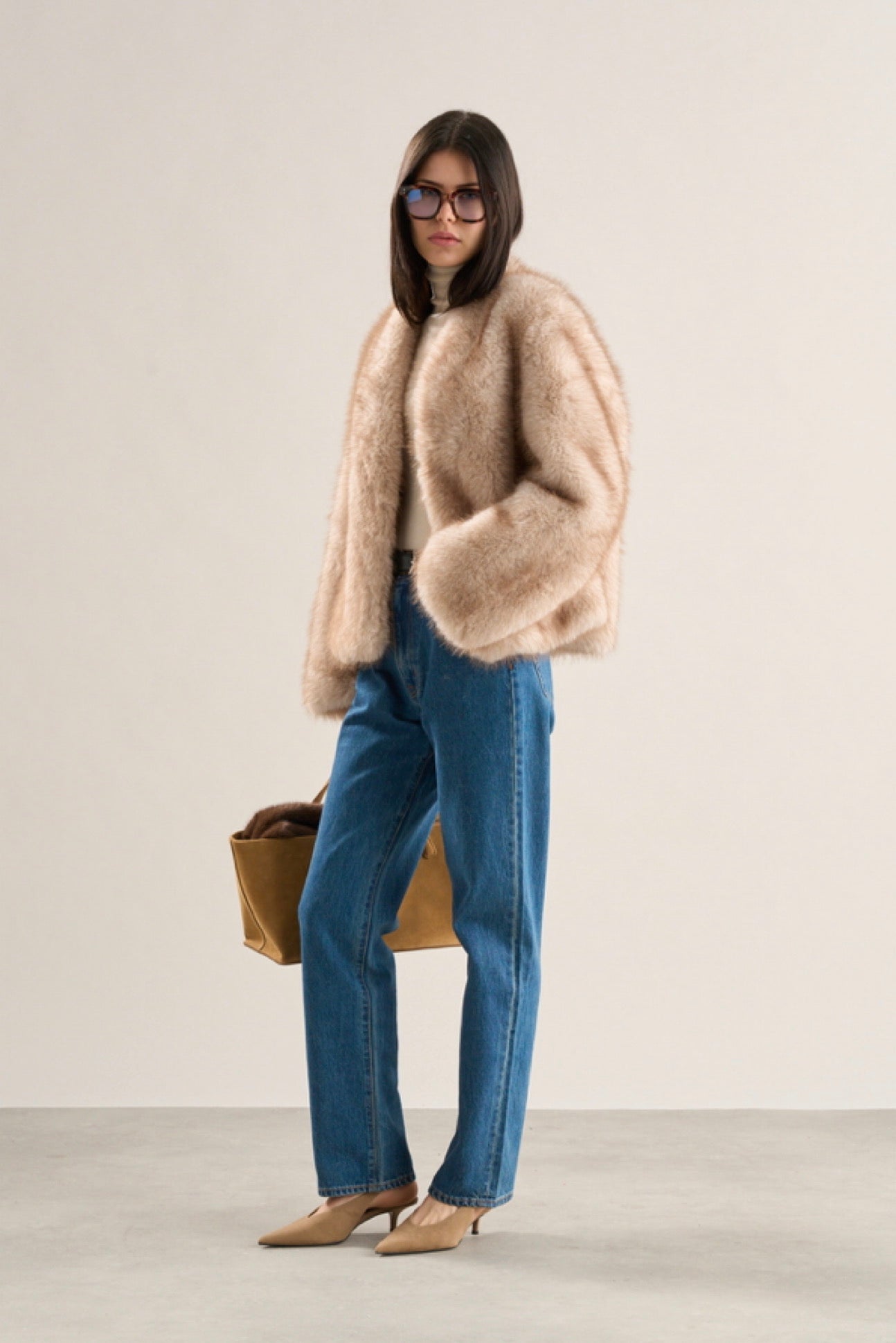 Lana Faux Fur Jacket Crema