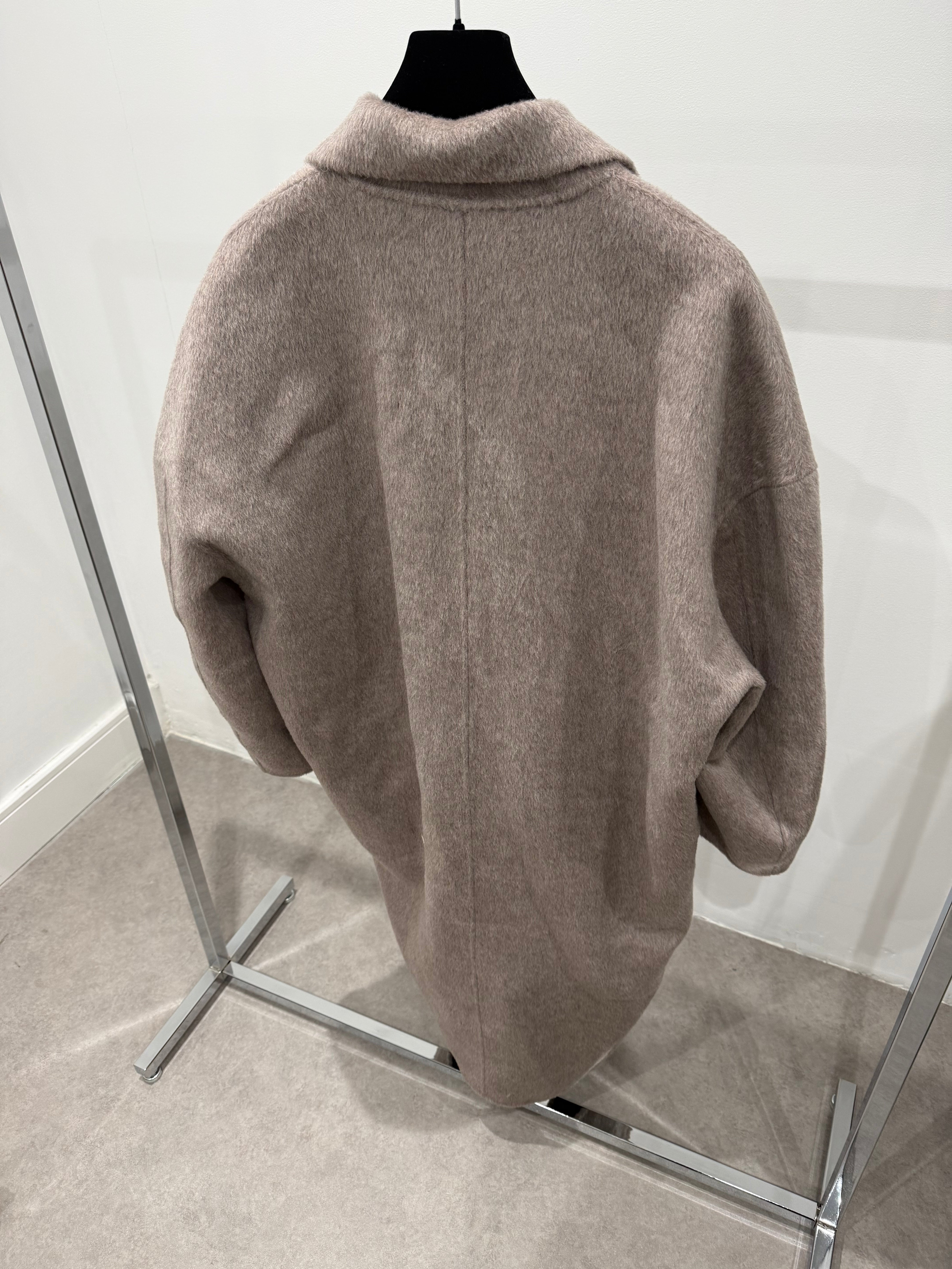 Brushed Wool Coat Taupe