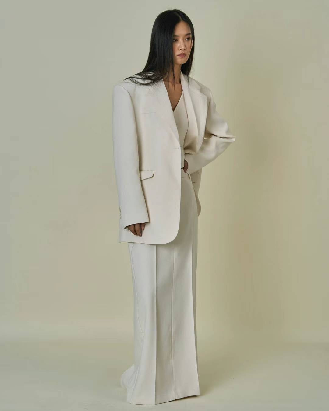 Valentina Longline Blazer Cream