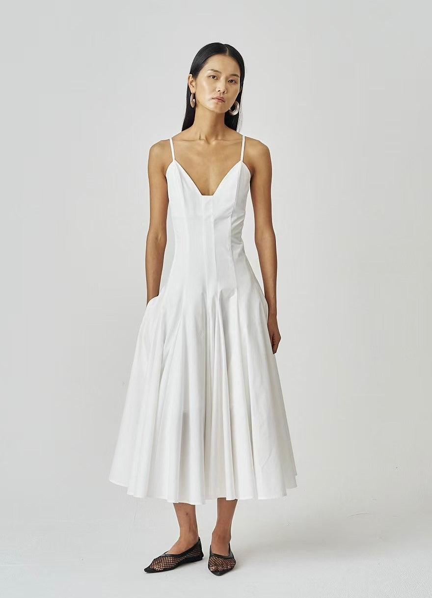 Selma Cotton Blend Dress Ivory