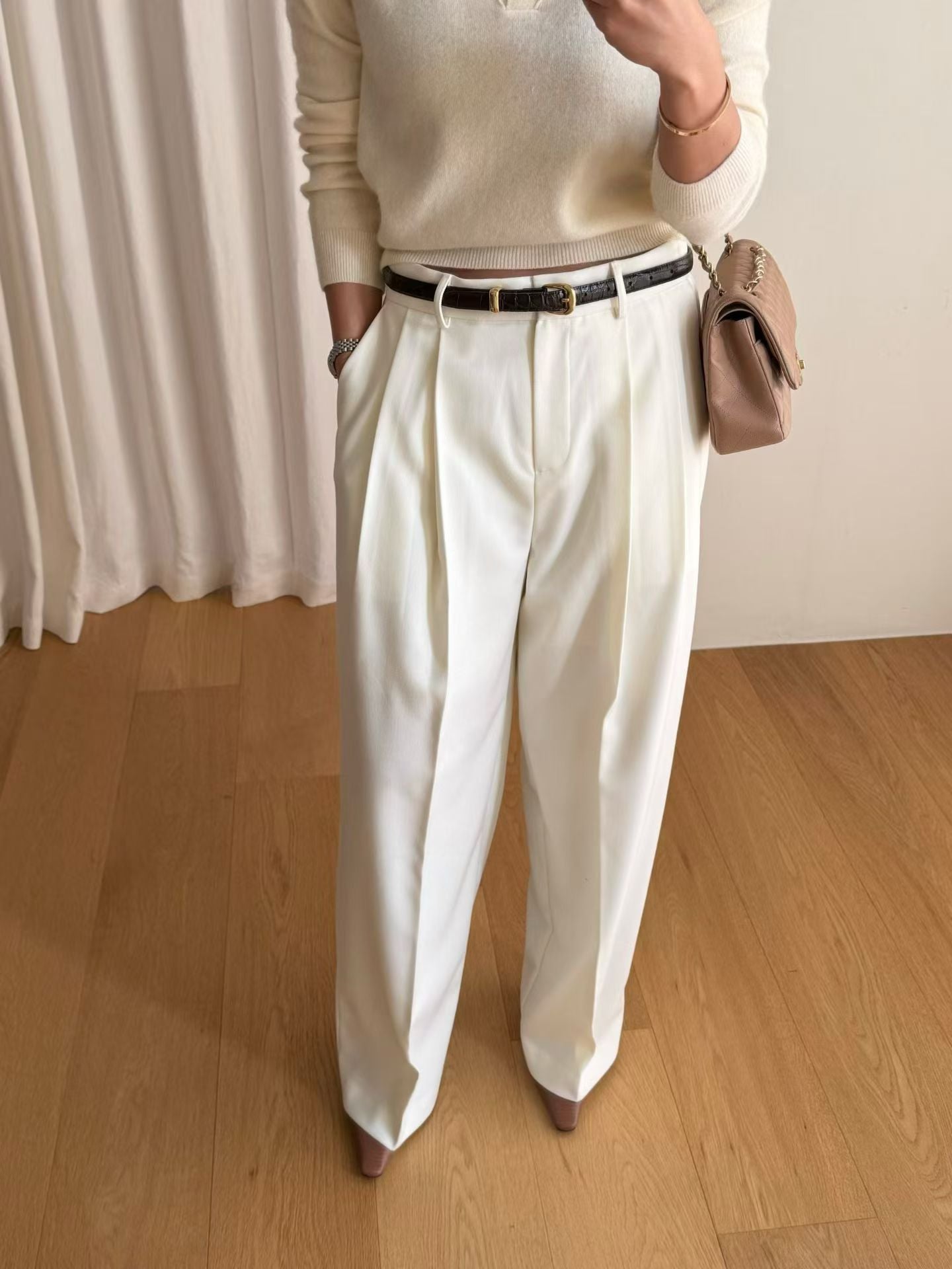 Jules Pintuck Trousers Ecru