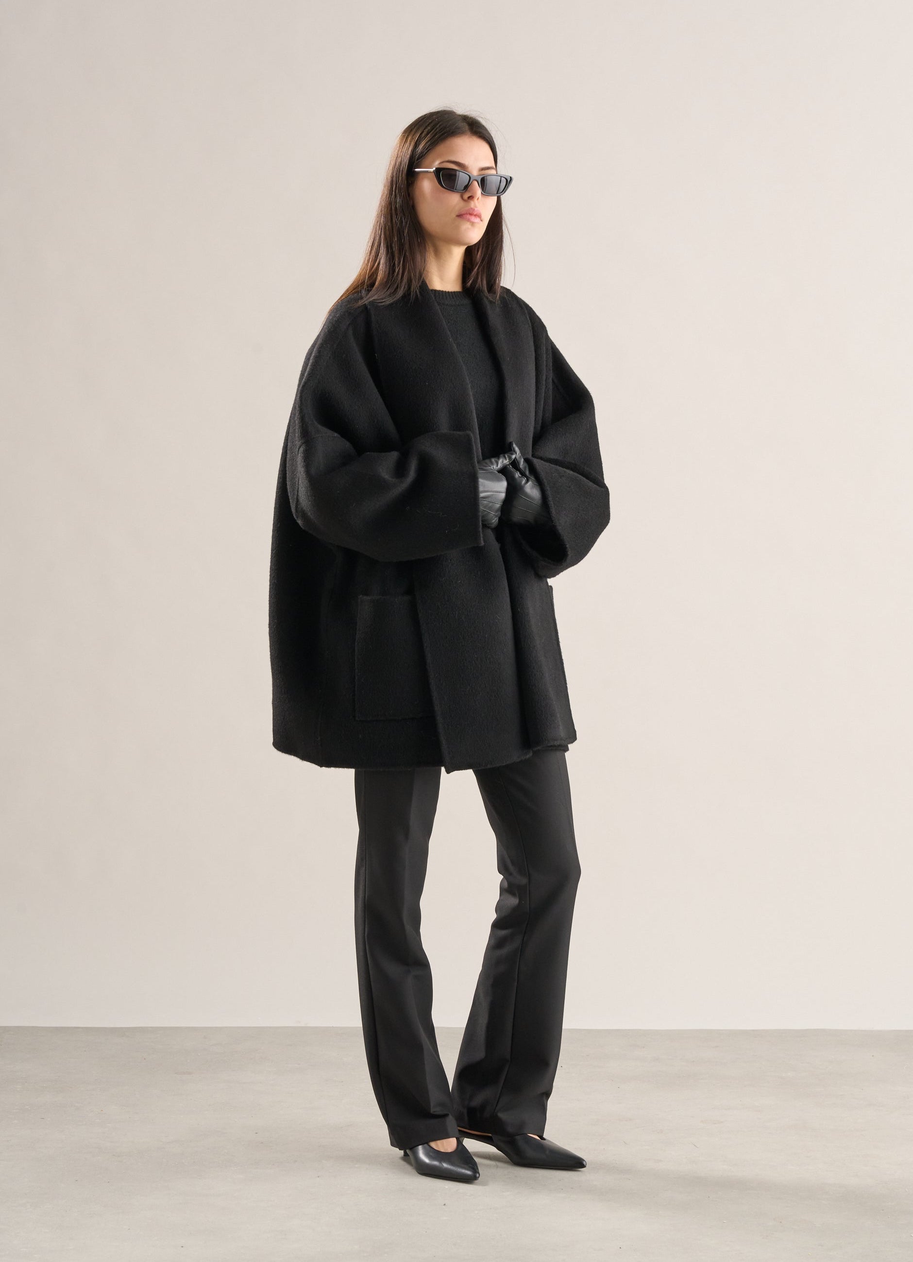Meo Wool Cape Jacket Black