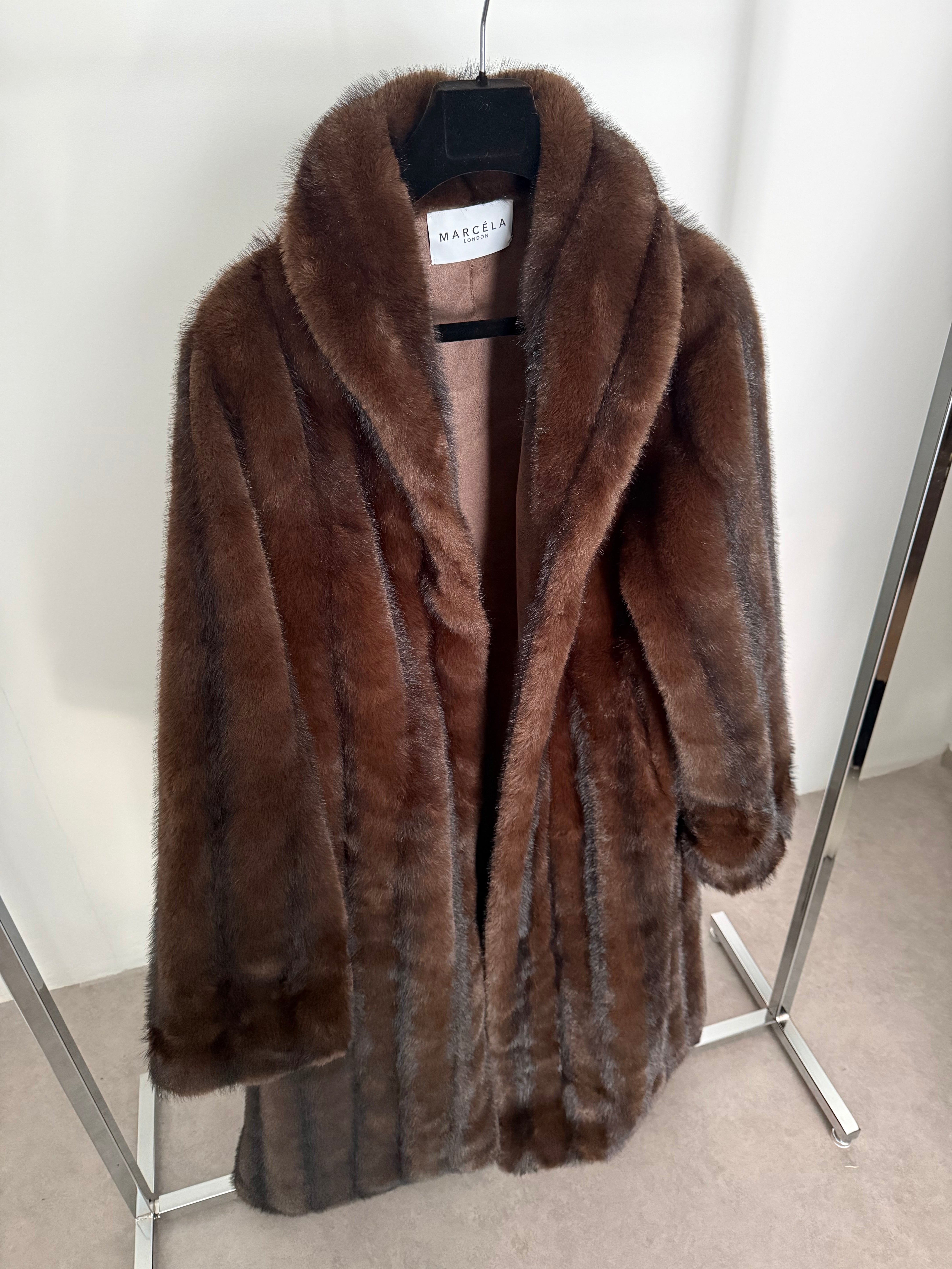Faux Fur Coat Walnut