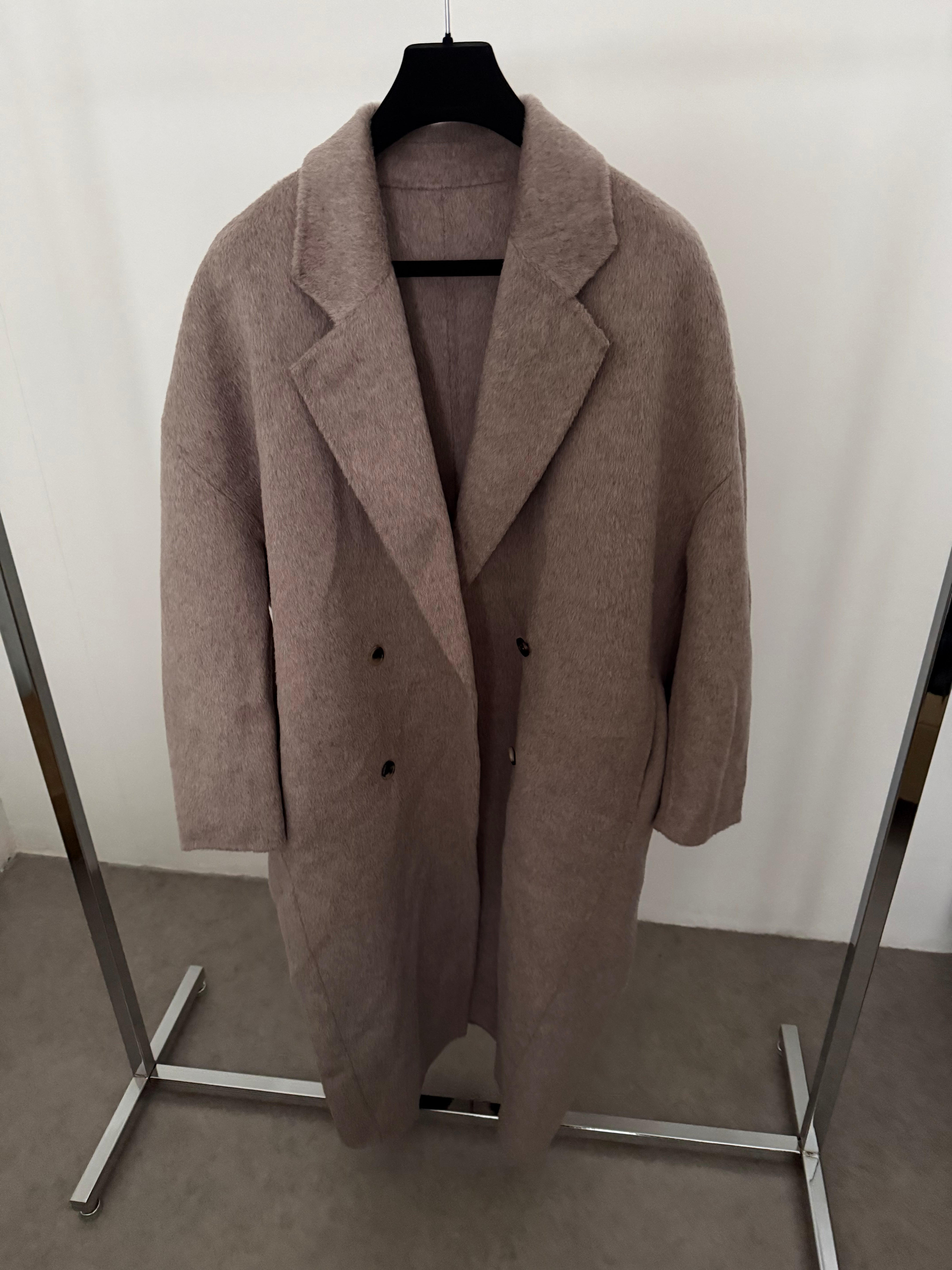 Brushed Wool Coat Taupe