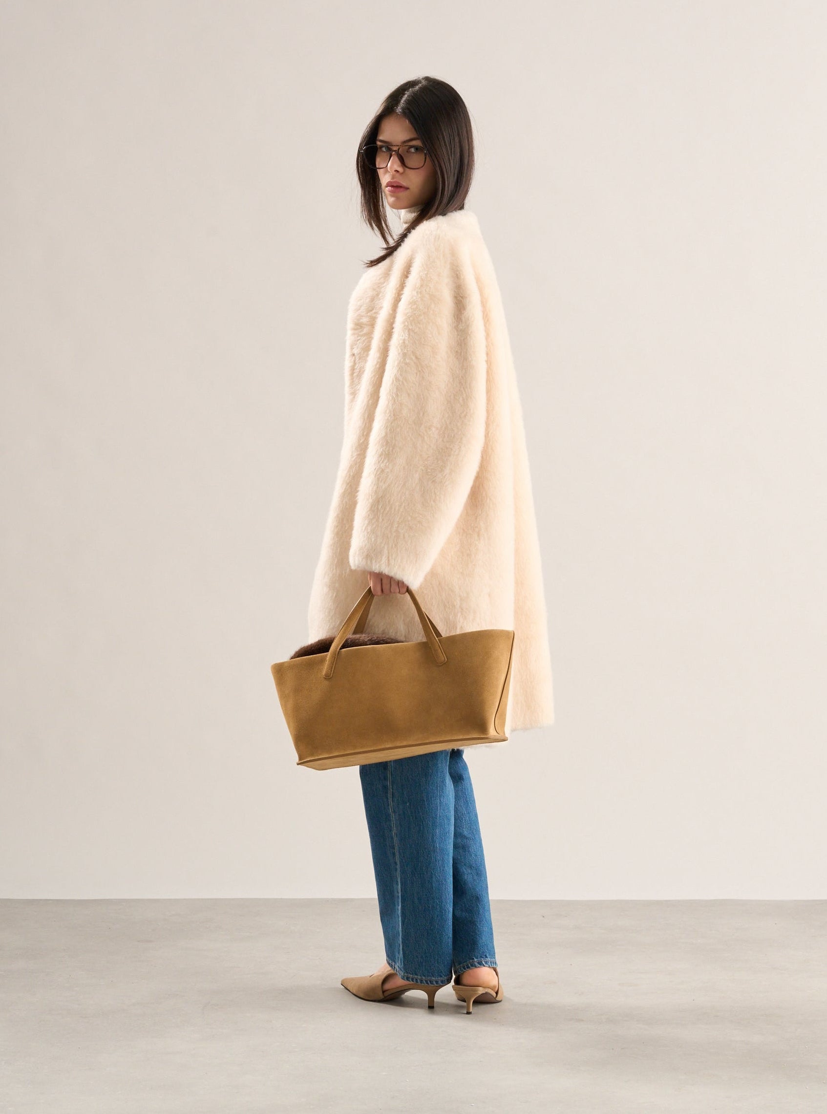 Nora Brushed Wool Coat Snow