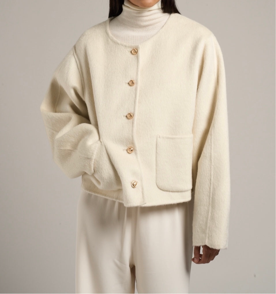 Estra Wool Blouson Jacket Cream