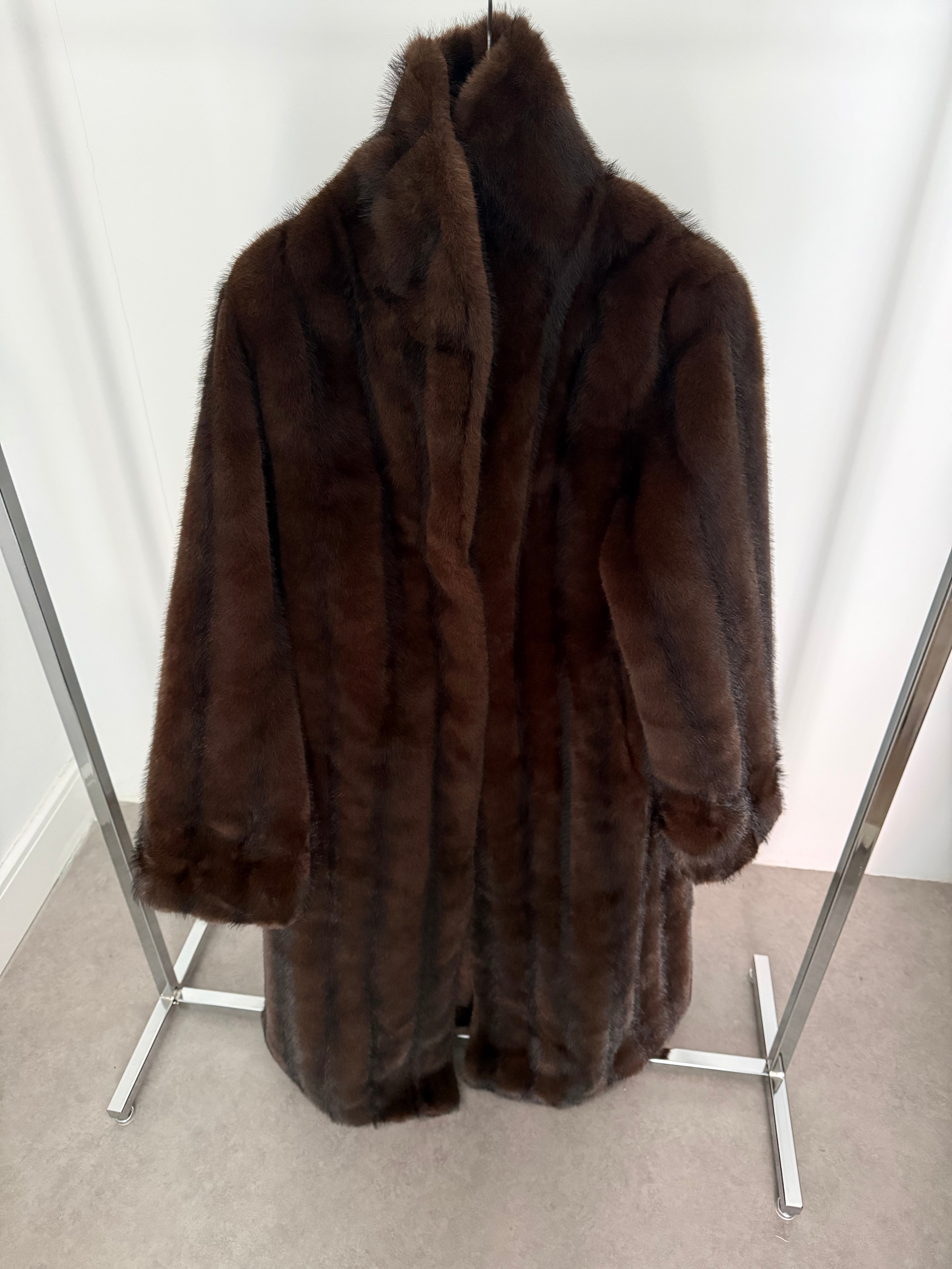 Faux Fur Coat Walnut