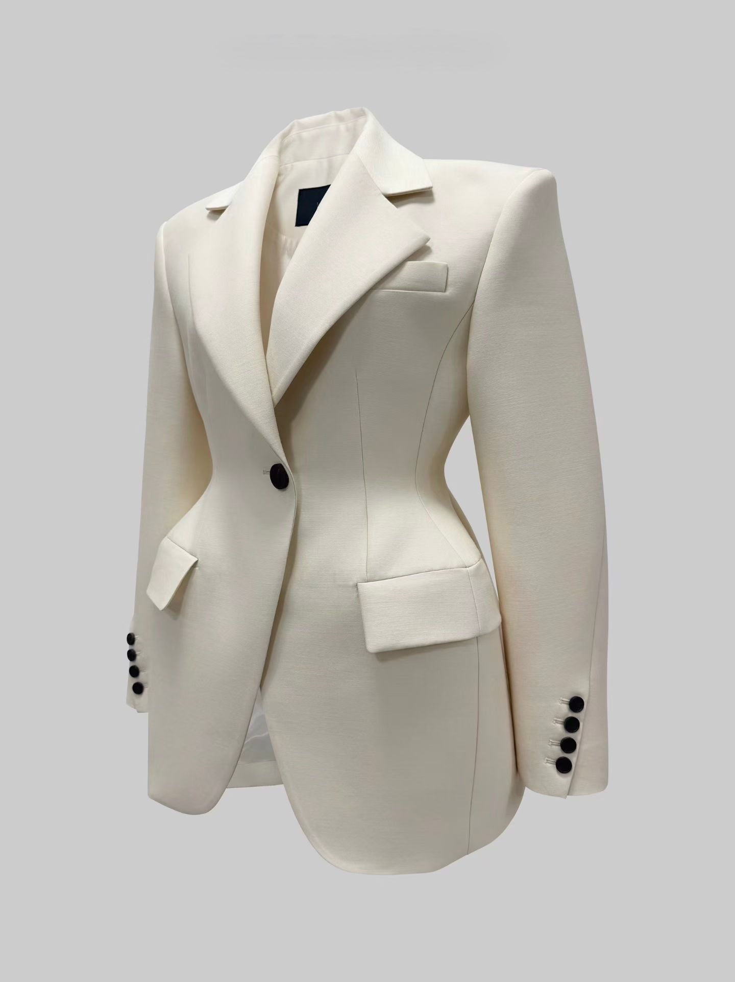 Demar Hourglass Blazer Ecru