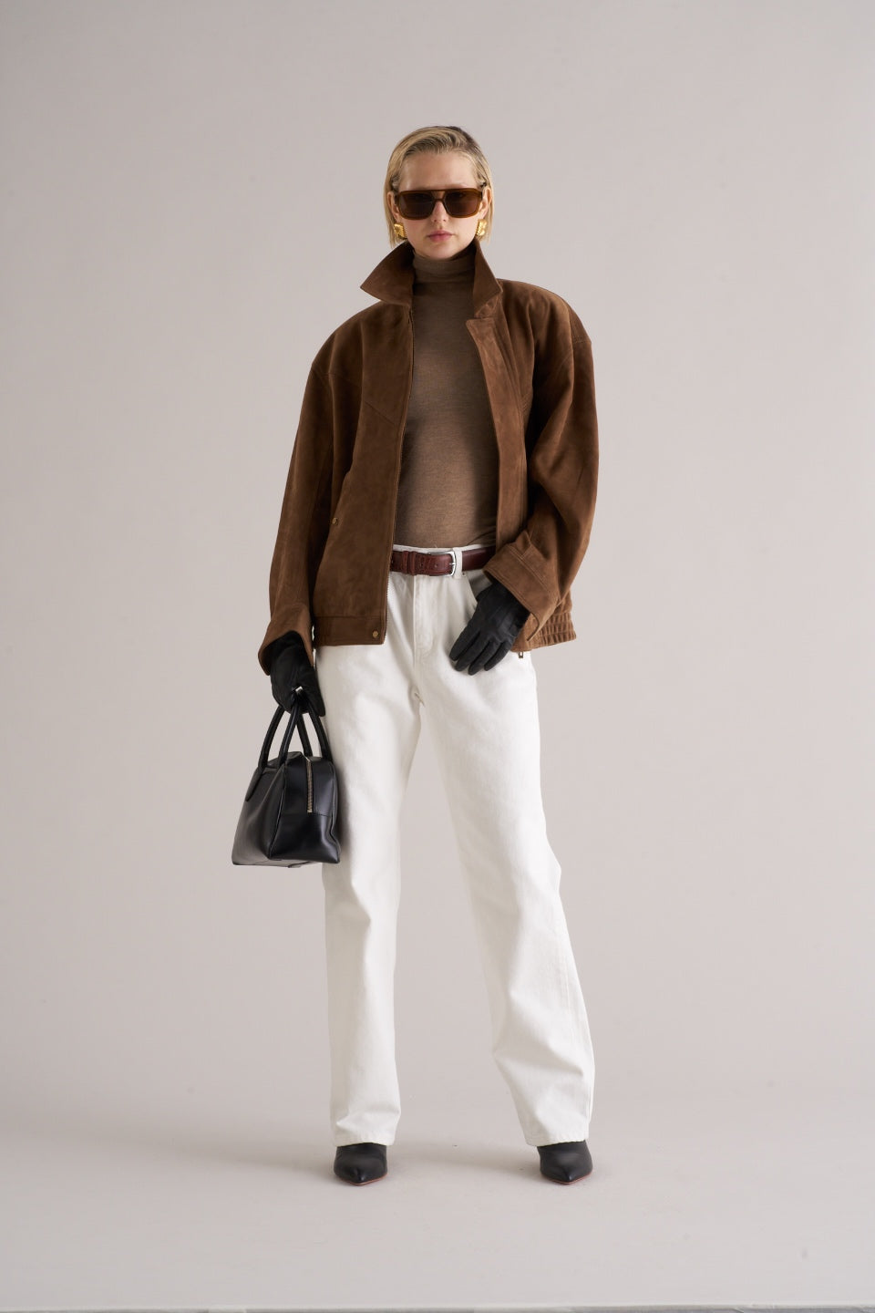 Loye Suede Bomber Jacket Honey