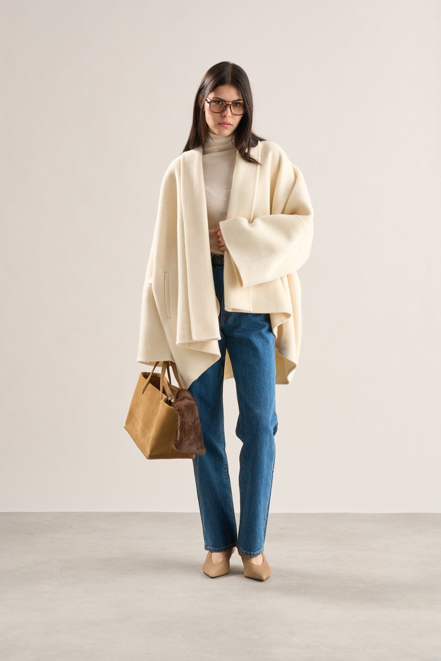 Meo Wool Cape Jacket Ivory