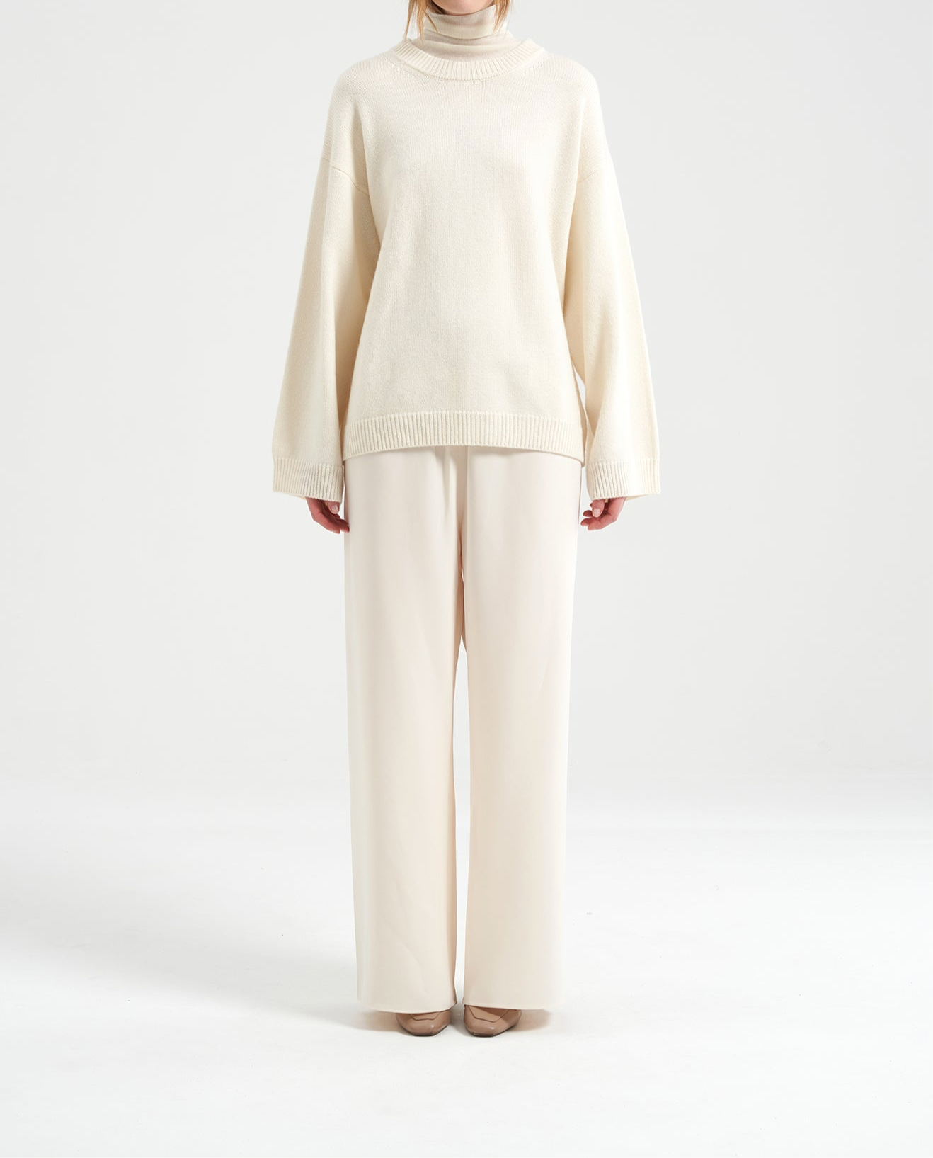 Nafis Wool Cashmere Crew Neck Knit