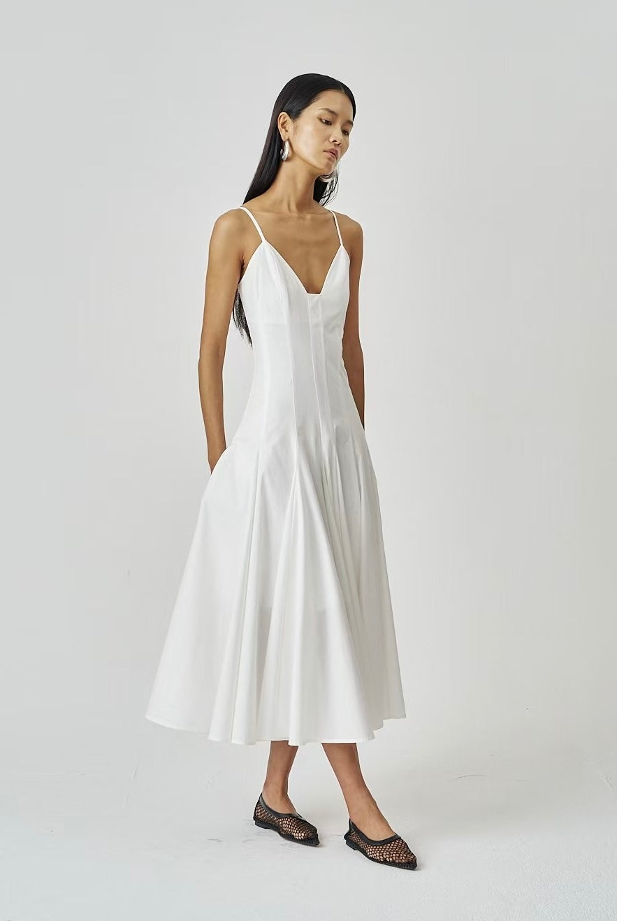 Selma Cotton Blend Dress Ivory
