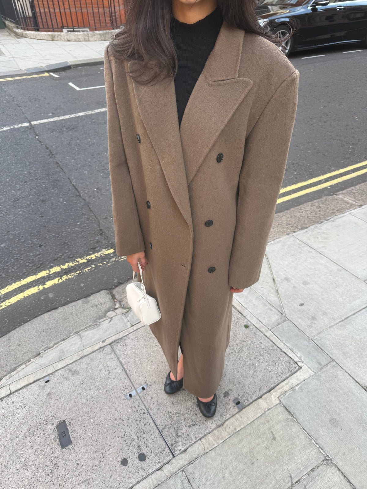 Claye Doublé Boyfriend Coat Tan Brown