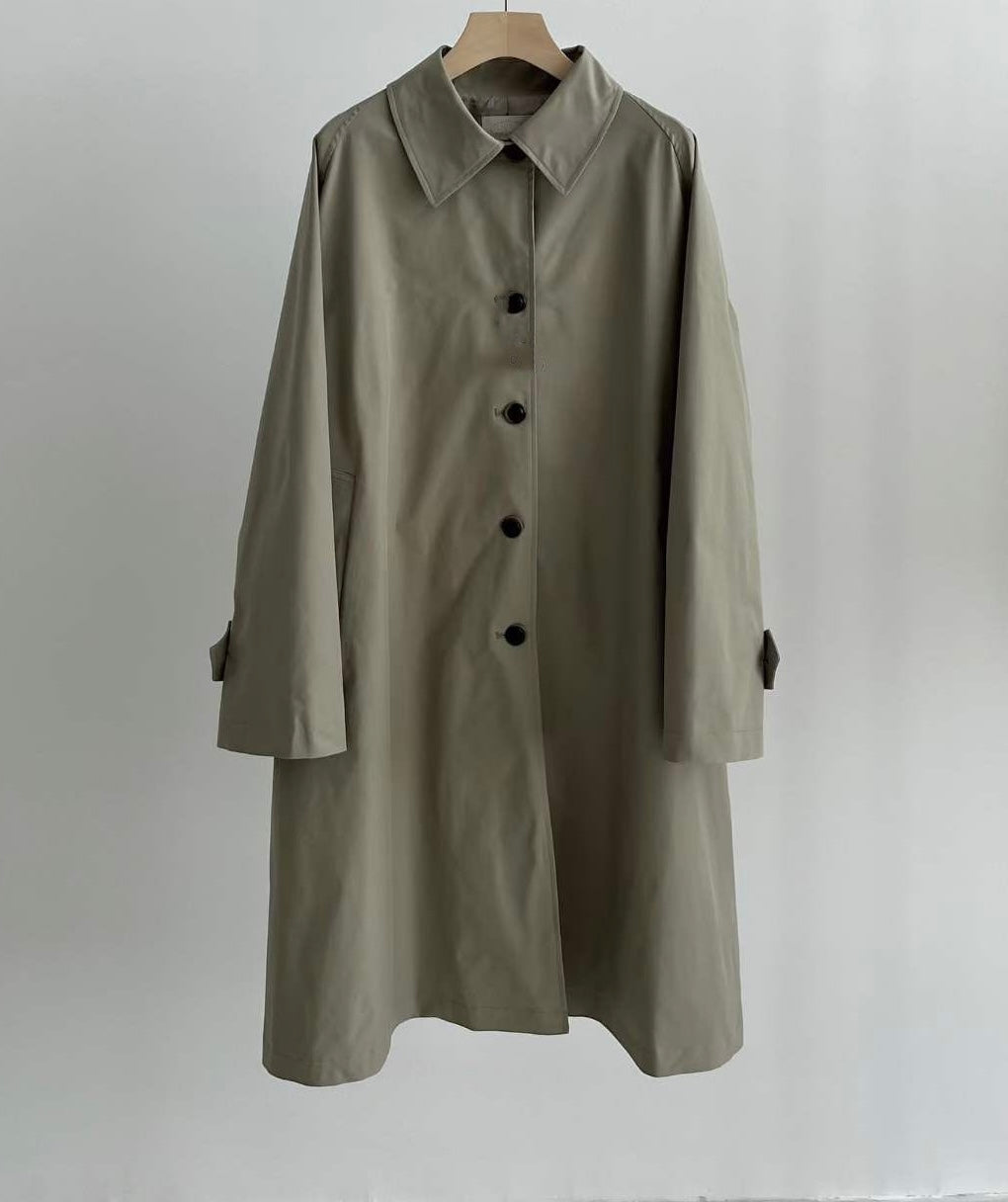 Henley Single Breasted Mac Coat Khaki