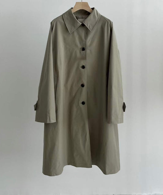 Henley Single Breasted Mac Coat Khaki