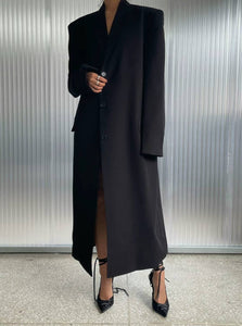 Kem Long Overcoat Black