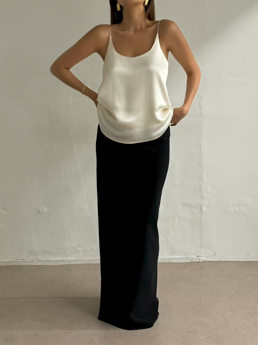 Zax Crepe Longline Skirt