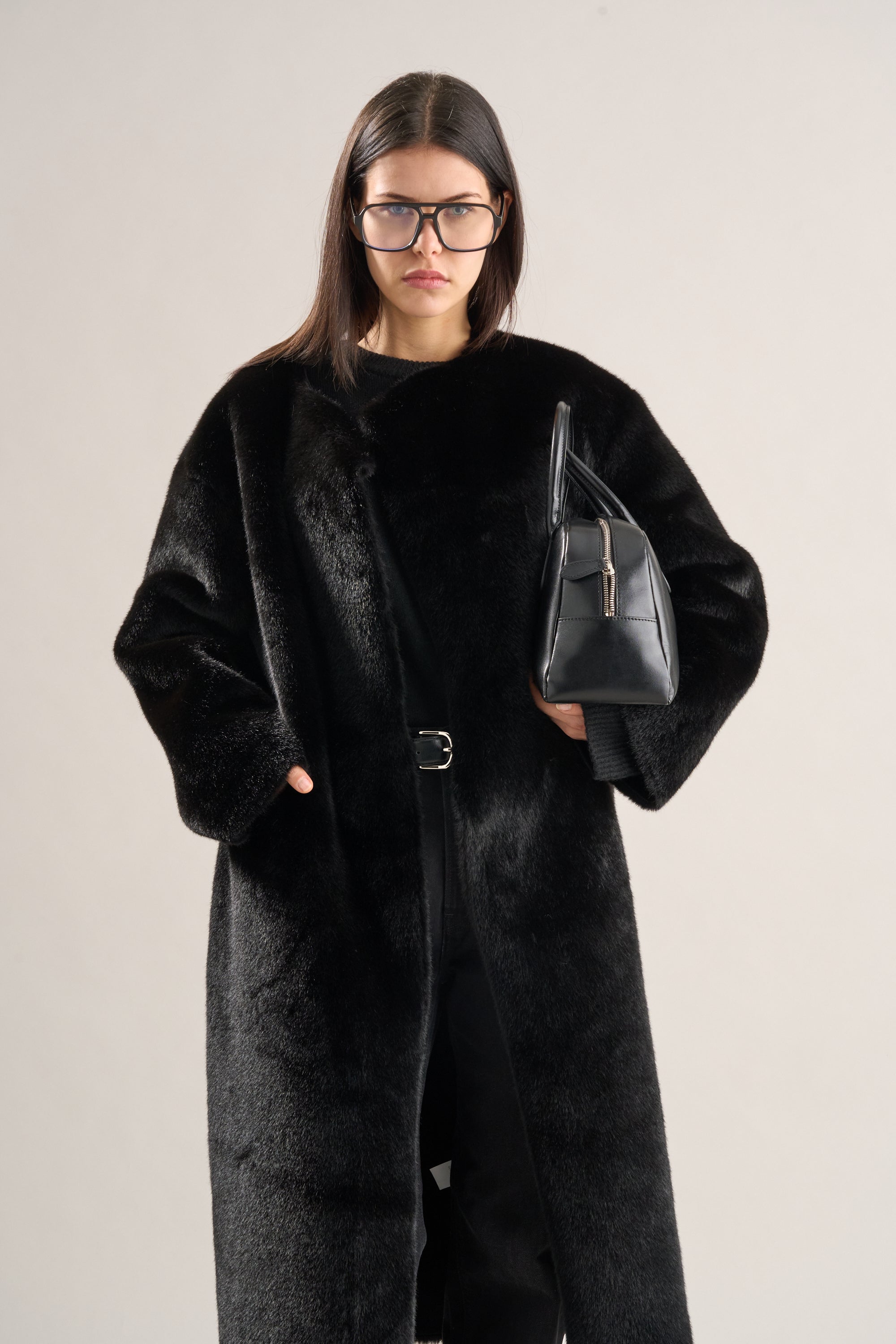 Mimi Faux Fur Coat Jet