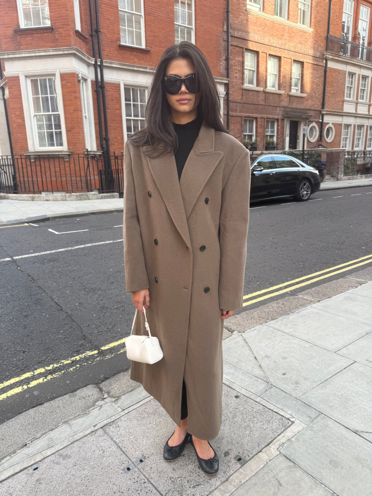 Claye Doublé Boyfriend Coat Tan Brown