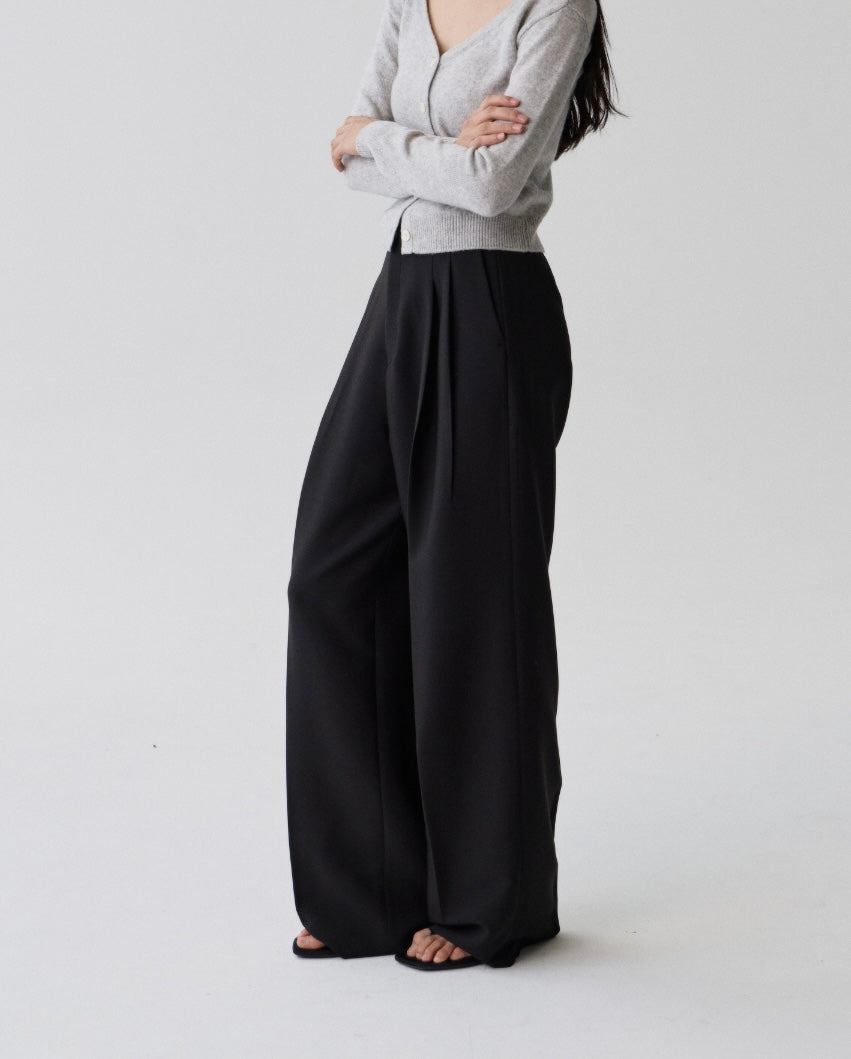Nola Double Pintuck Trousers Onyx