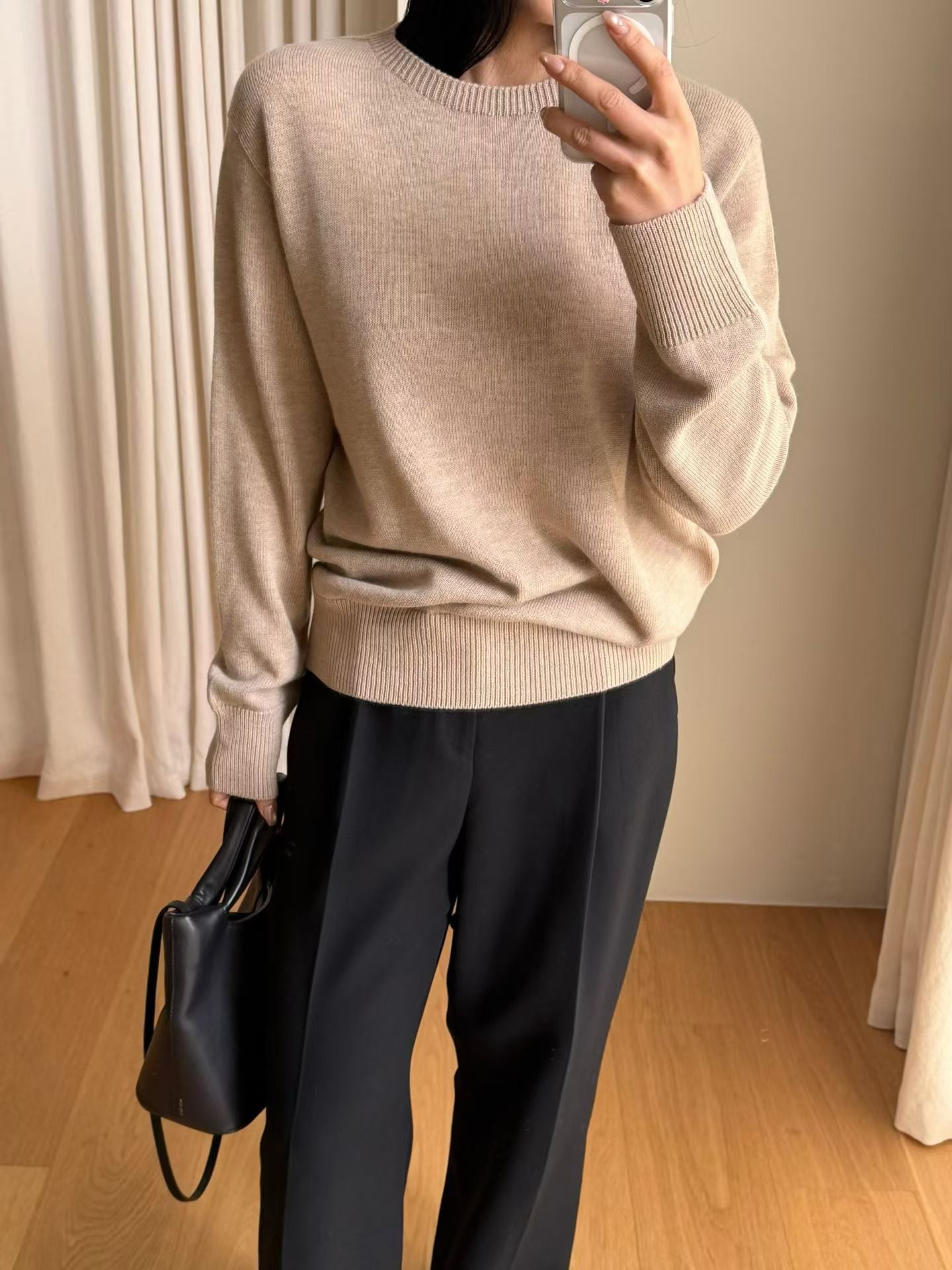 Ken Crew Neck Wool Knit Biscuit