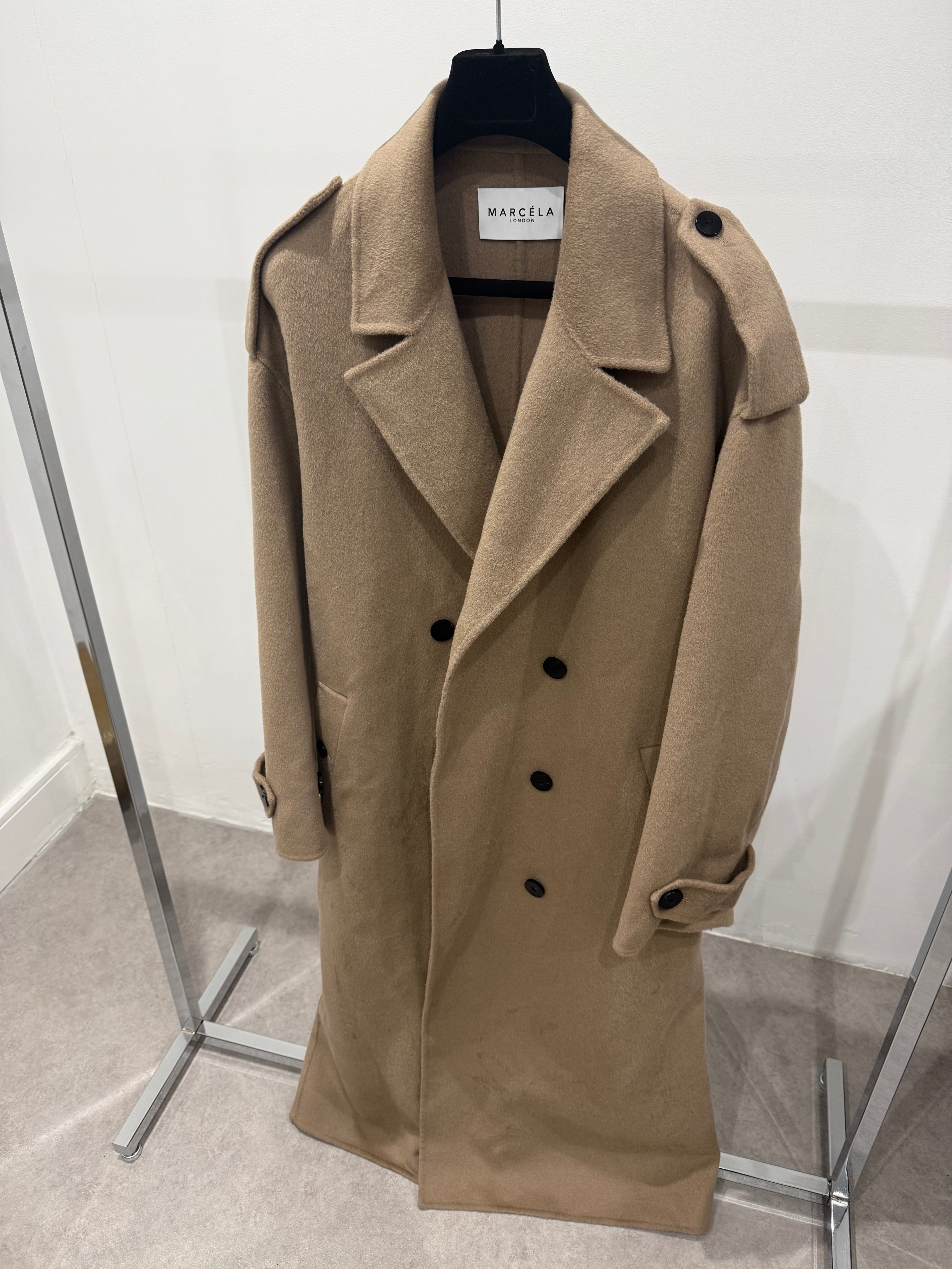 Wool Cashmere Trench Coat Soft Camel
