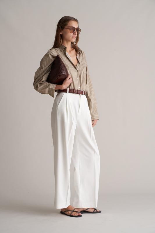 Penn Pintuck Trousers White