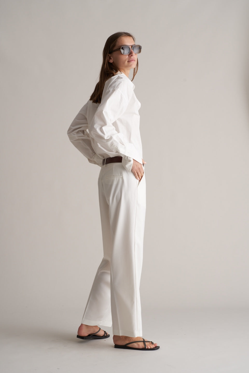 Malina Chino Trousers Optic White
