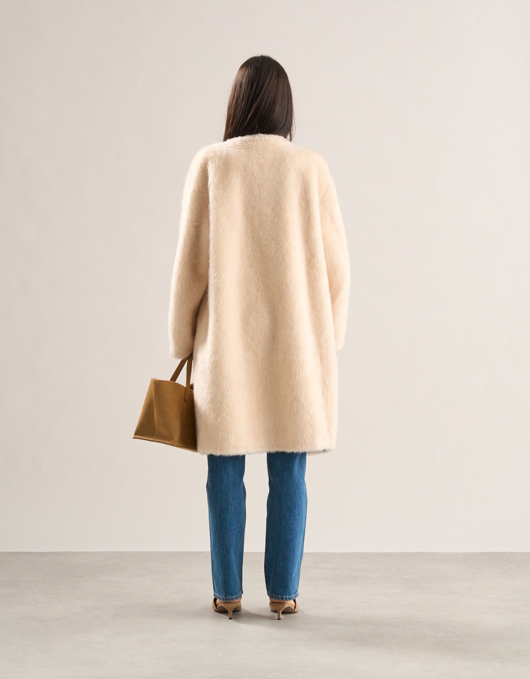 Nora Brushed Wool Coat Snow