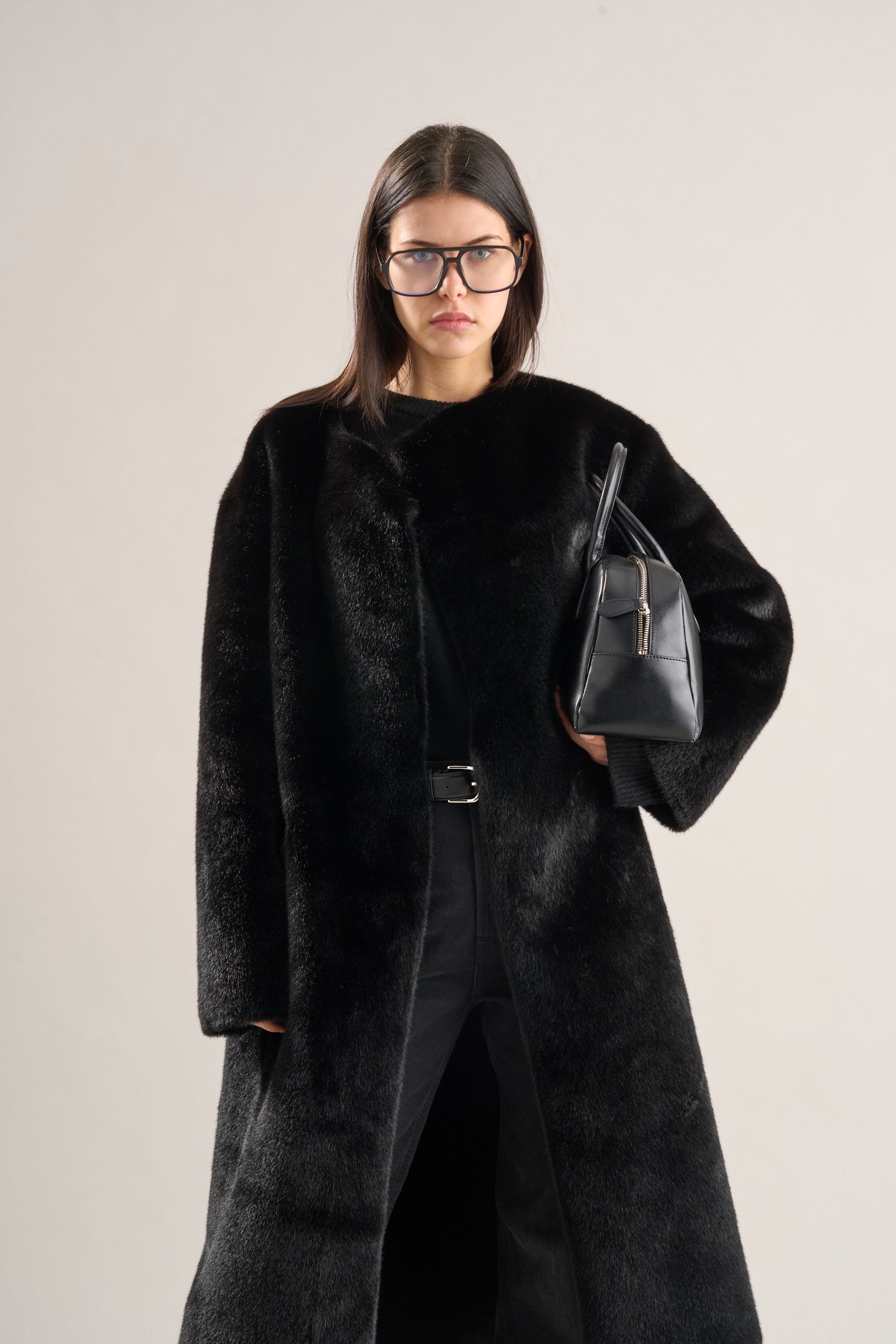 Mimi Faux Fur Coat Jet