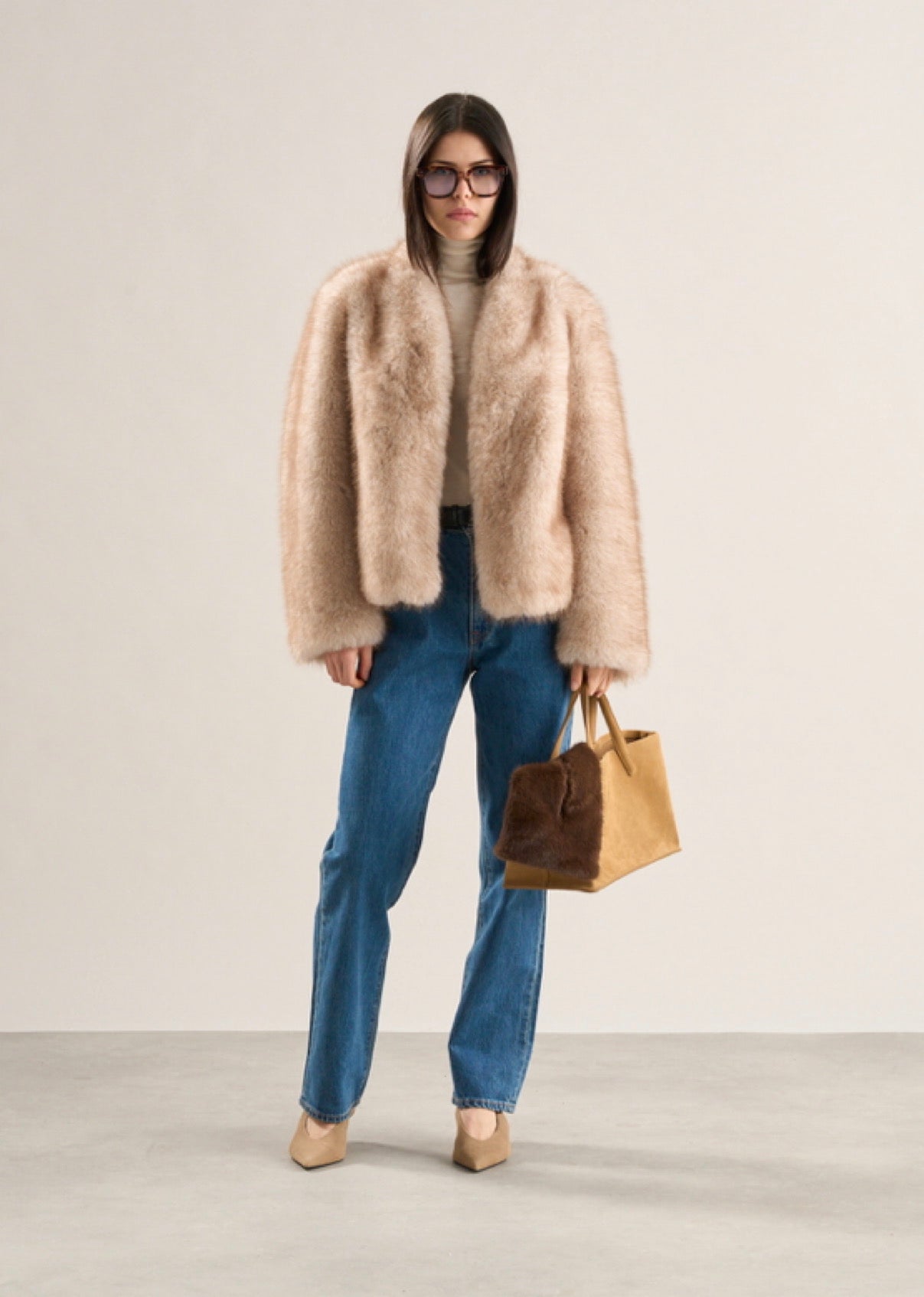 Lana Faux Fur Jacket Crema