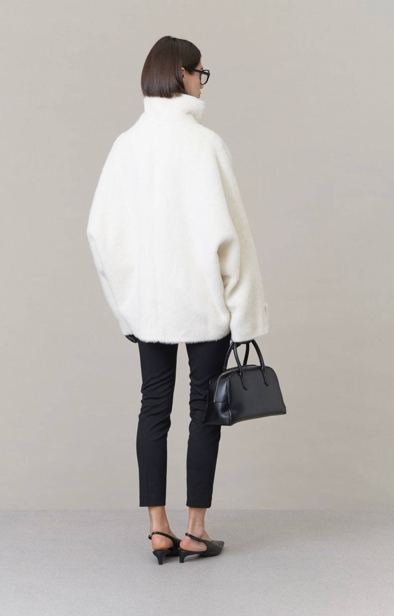Ava Suri Alpaca Cape Jacket Ivory