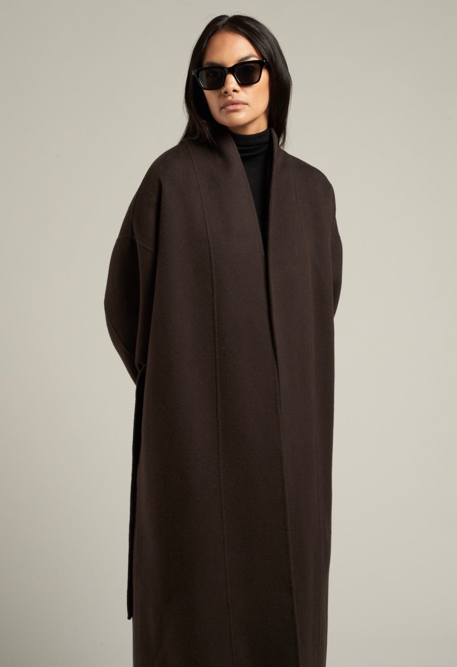 Mir Belted Robe Coat Espresso