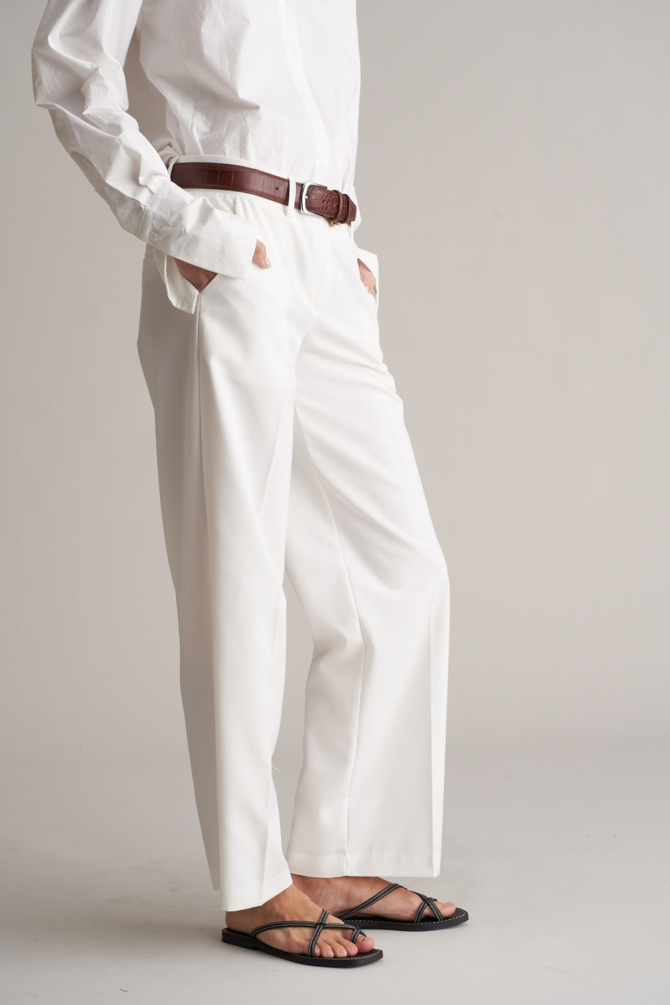 Malina Chino Trousers Optic White
