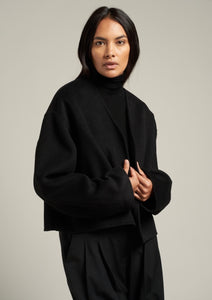 Lana Cropped Wool Jacket Black