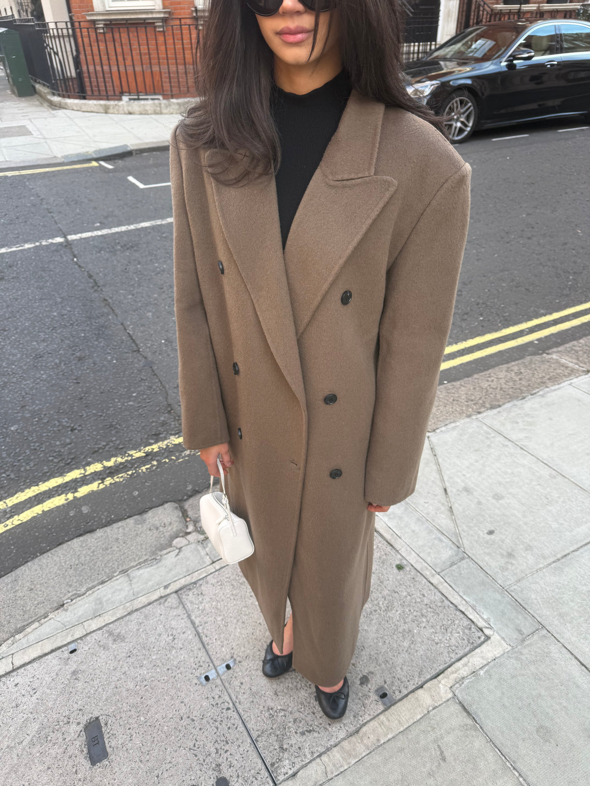 Claye Doublé Boyfriend Coat Tan Brown