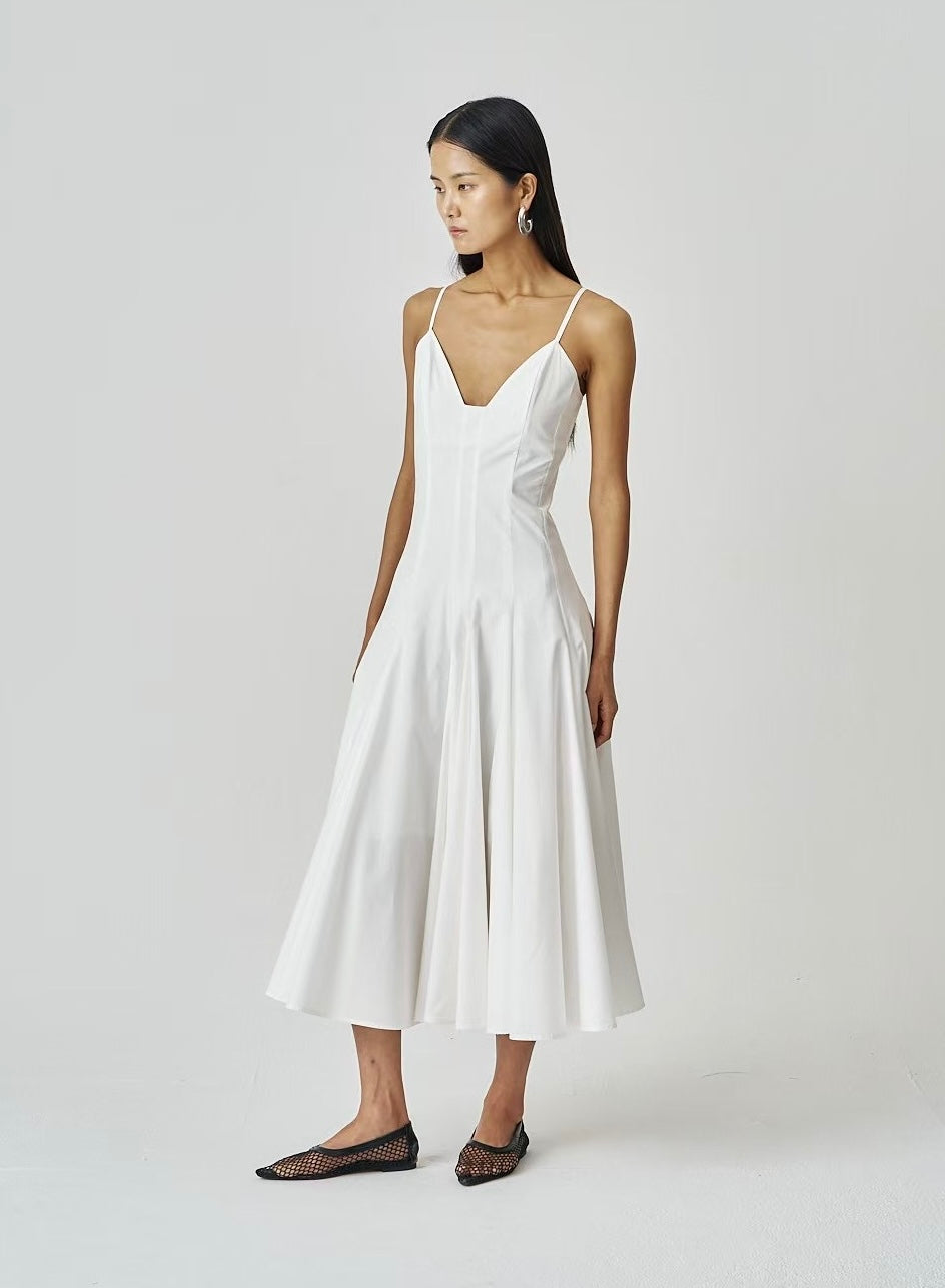 Selma Cotton Blend Dress Ivory
