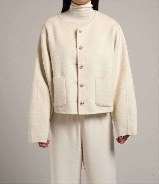 Estra Wool Blouson Jacket Cream