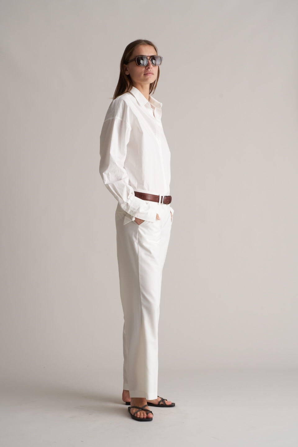 Malina Chino Trousers Optic White