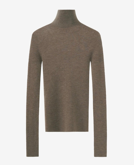 Mol Ultra Thin Merino Turtleneck Khaki