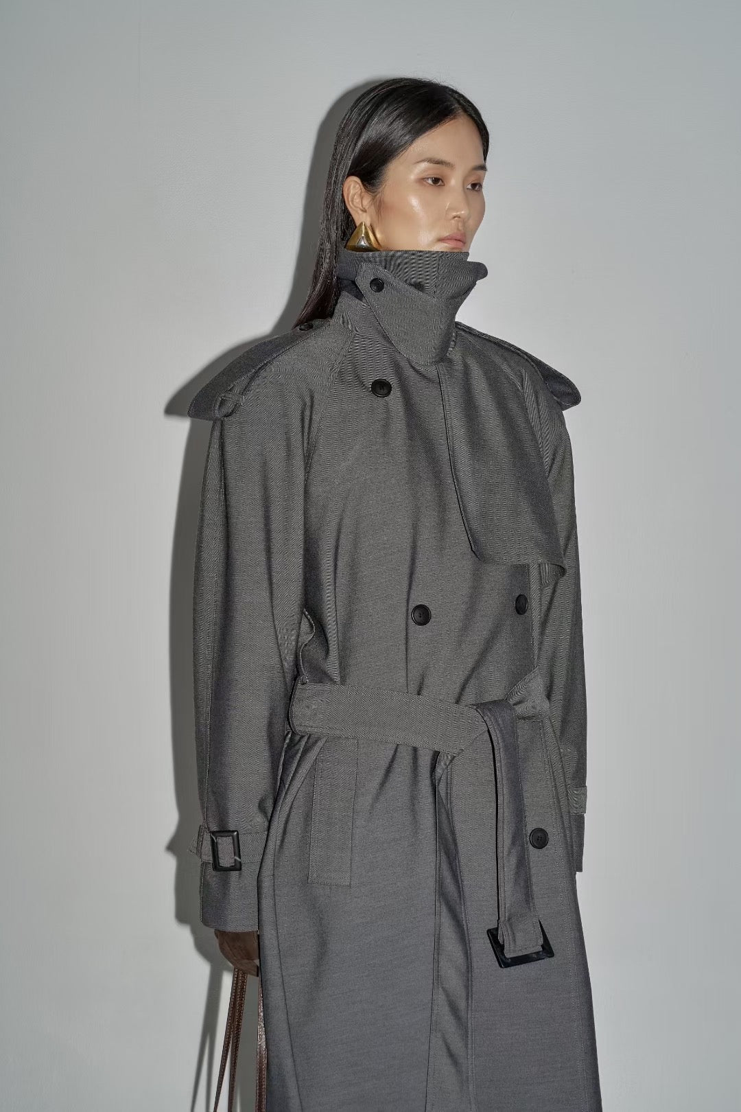 Jose Trench Coat Charcoal