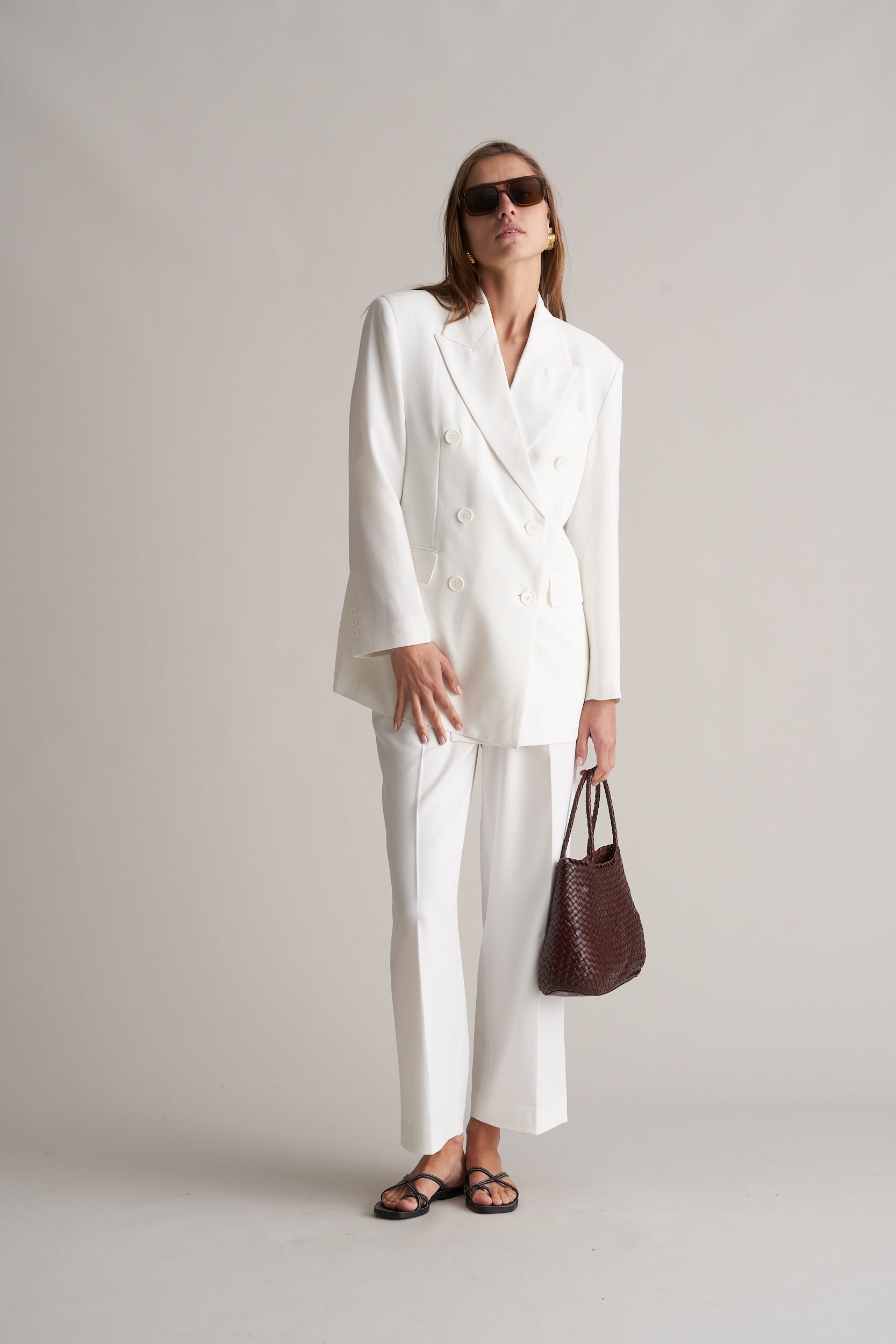 Zoira Double Breasted Blazer Optic White