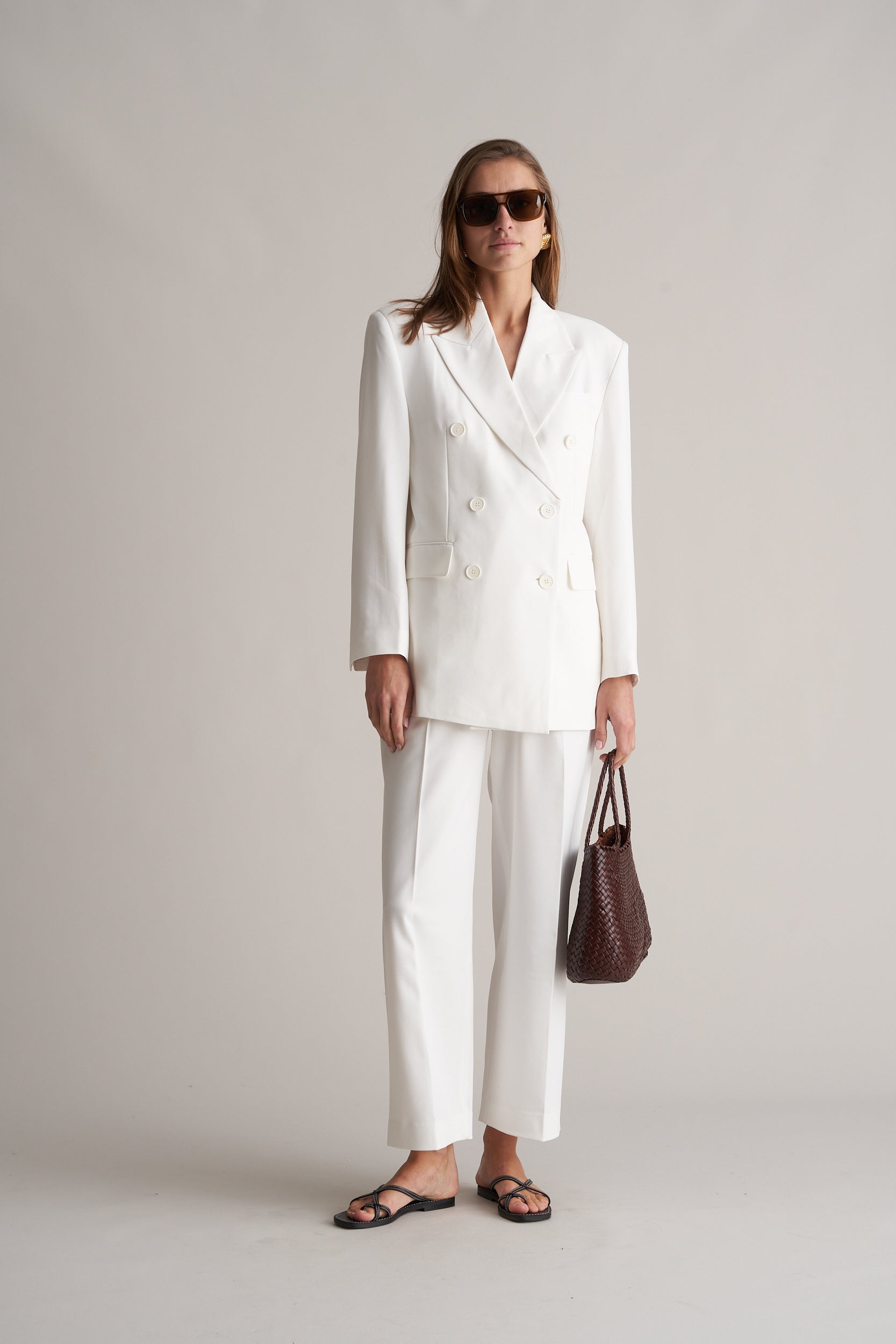 Zoira Double Breasted Blazer Optic White