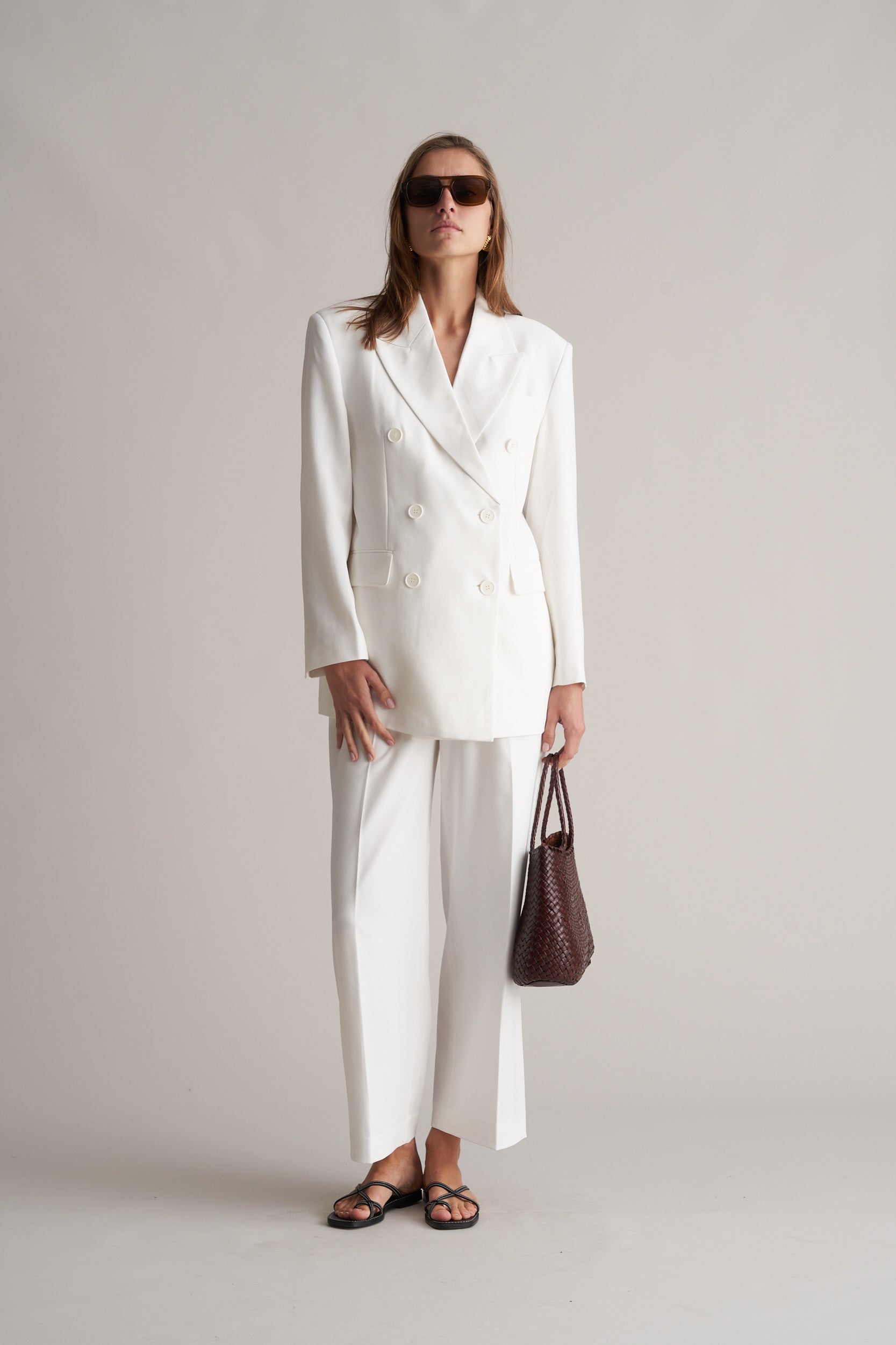 Zoira Double Breasted Blazer Optic White