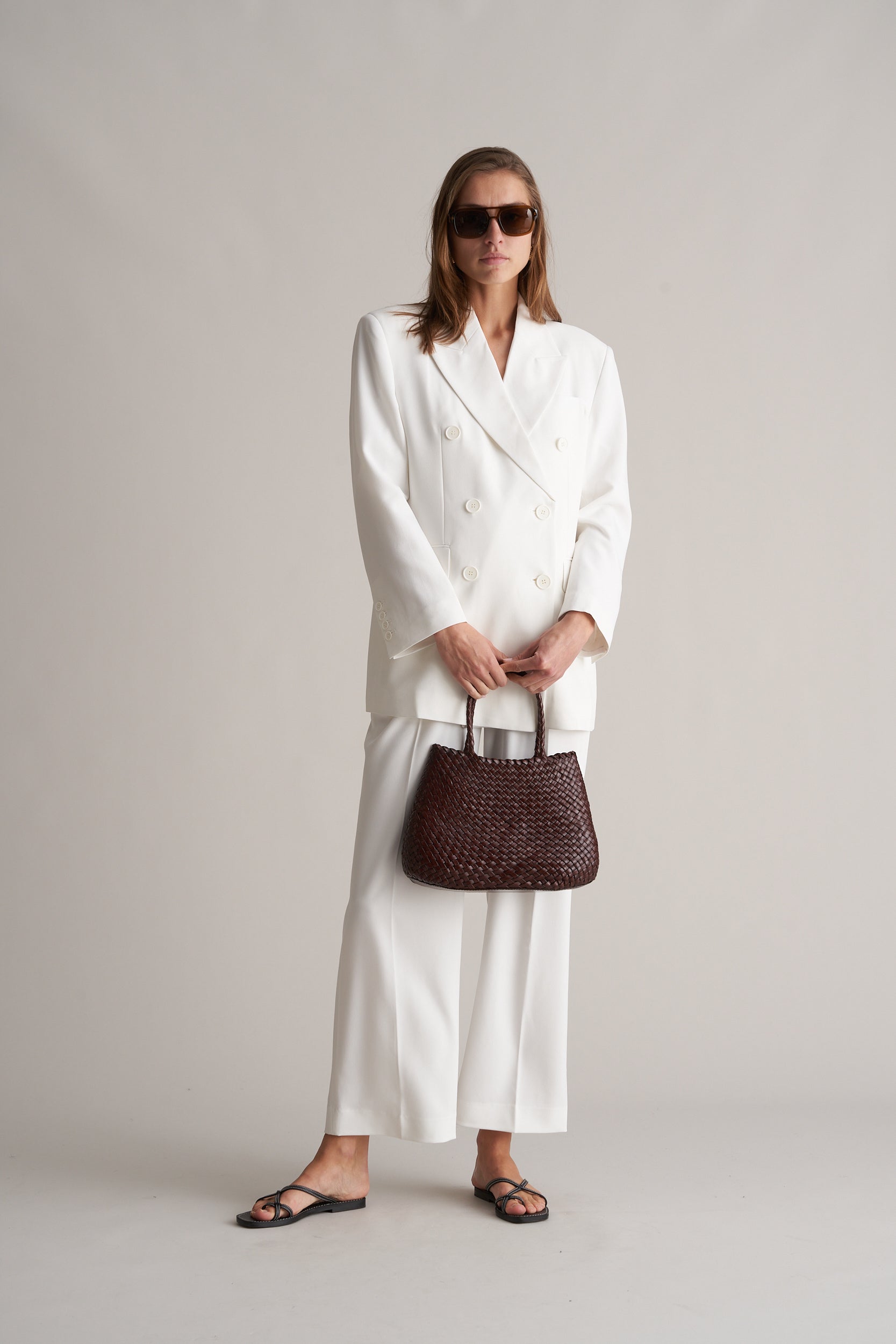 Zoira Double Breasted Blazer Optic White