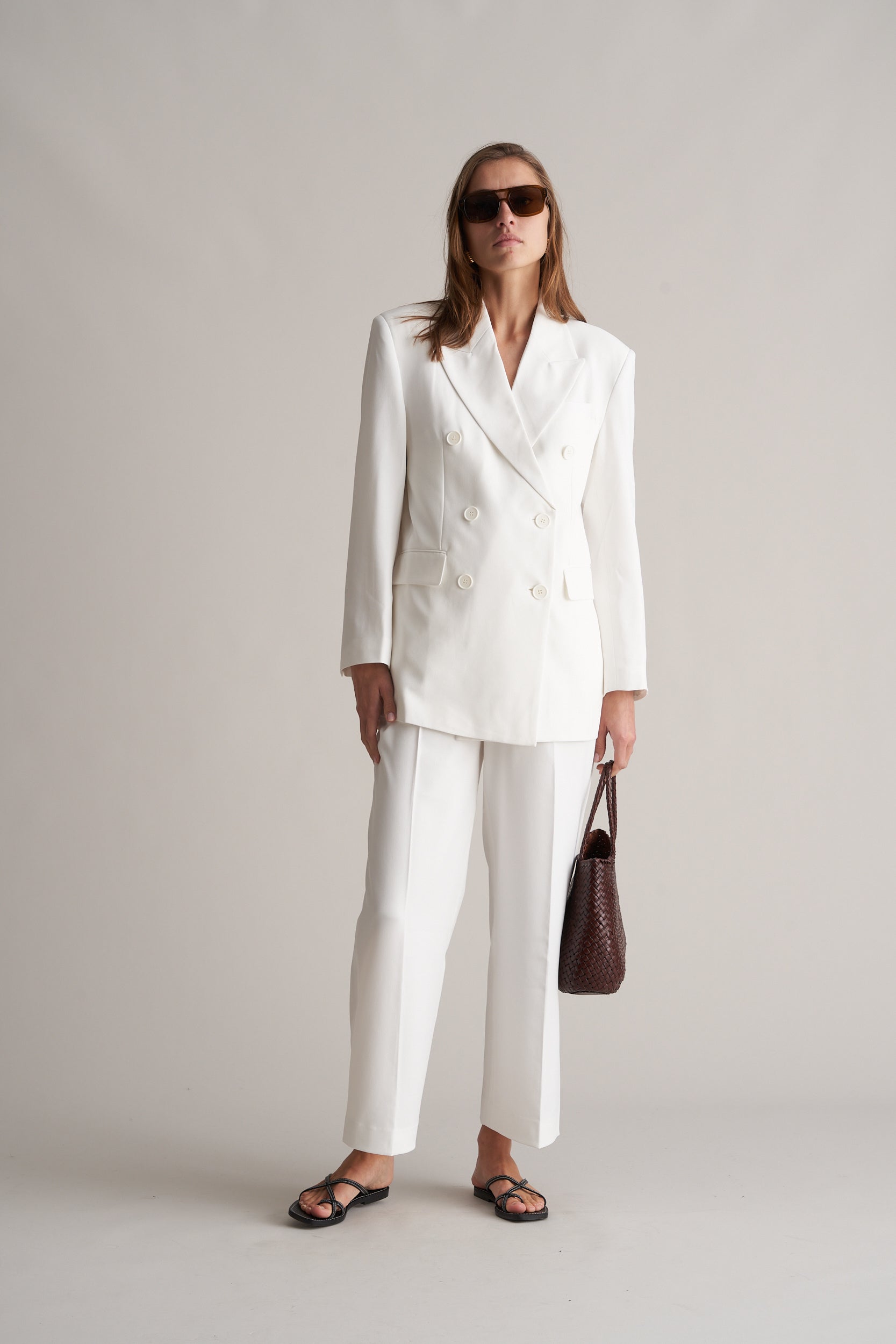 Zoira Double Breasted Blazer Optic White